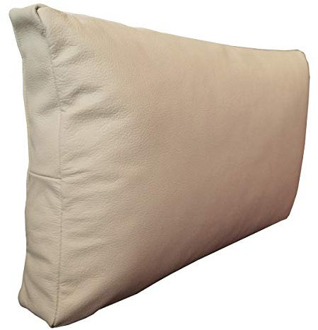 Quattro Meble Creme Echtleder Kissen Sofa & Stuhl Dekokissen Zierkissen Echtleder Rückenkissen Rindsleder Echt Leder Modell P&Z (50 x 65 cm)