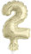 Gold Foil Number 2 Balloon Cake Topper (12cm) - Perfect for Birthdays, Anniversaries, & Milestone Events - 1 Pc