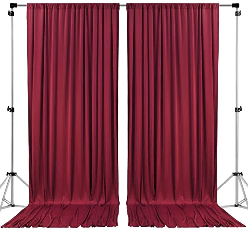 AK TRADING CO. Vorhänge mit Stangentaschen, Polyester, 3 x 3 m, Burgunderrot