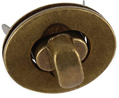 Trimming Shop Twist Turn Lock Oval Shape Bag Closure Handbag Buckle Replacement Clasp Closure for DIY Leathercraft Shoulder Bag Purse Making Accessory, Bronze, 22mm x 28mm, 1pc