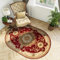 TAPISO Yesemek Teppich Oval Klassisch Gemustert Kurzflor Oriental Floral Ornament Rot Creme Bordüre Schlafzimmer Wohnzimmer ÖKOTEX 70 x 140 cm