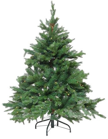 VIVANNO Künstlicher Weihnachtsbaum beleuchtet LED Premium Nordmanntanne 120 cm