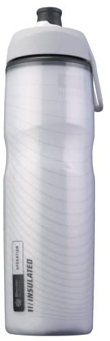 BlenderBottle Halex Thermo-Insulated Squeeze Trinkflasche, Fahrrad & Sport - BPA-Frei, Weiß, 24oz / 710ml