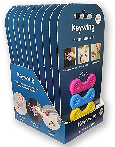 Keywing Key Turner Counter Top Retail Display Unit - 10 x Triple Packs. Makes Keys so Much Easier to find, Grip and Turn. Perfect for Arthritis, MS, Elderly or Parkinsons Gift.