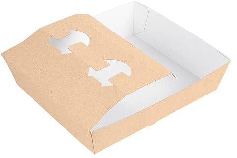 García de Pou 60 unidades - Bandejas Transporte 2 Vasos 1 Compart. 'Thepack' 230 G M2 24,5X22X5,5 Cm Natural Cartón Ondulado Nano-Micro