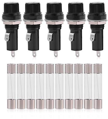 KIMISS porte-fusible porte-capuchon en ligne support de châssis p, portafusibili 10 ampères 5 ampères capuchon de fusible 110v porte-vis 12v en ligne 250v hjm sur panneau