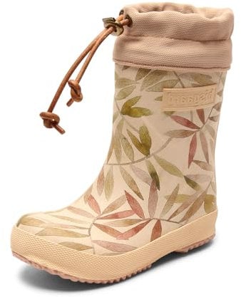 Bisgaard Unisex Kinder Thermo Rain Boot, Beige Leaves, 27 EU
