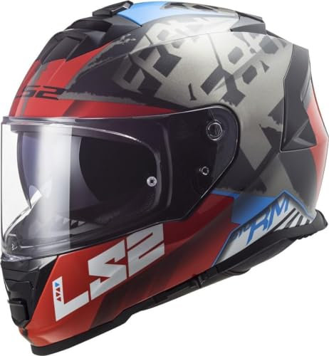 LS2, Integraler Motorradhelm STORM SPRINTER Black Red Titanium, M