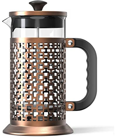 LTLWSH Cafetière à Piston INOX, 1L Cafetière Piston, French Press en INOX et Verre, Cafetiere pour Maison, Bureau,d'or,B
