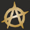 AMA SHOP Vorgestanzter Aufkleber Anarchy Symbol Farbe Gold | Autoaufkleber | Aufkleber für Helm, Motorrad, Wohnmobil, PVC-Aufkleber für Wandaufkleber, Wanddekoration