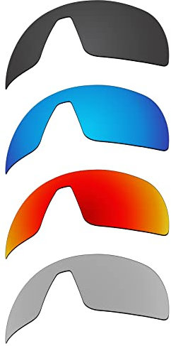 EZReplace Ersatzgläser für Oakley Sutro S OO9462 Sonnenbrille (polarisierte Gläser), passend für Oakley Sutro S Rahmen (Carbon Black + Ice Blue + Fire Red + Metal Silver), Carbon Black + Ice Blue +