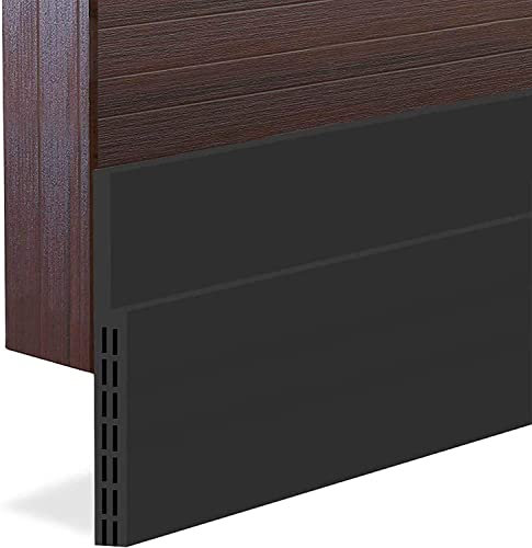 Hulameda [Upgraded] Large Gap Door Draft Stopper, 3-2/5W Widened Door Sweep for Interior and Exterior Doors - Guard Against Drafts, Dust, Noise and Unwanted Animals| 3-2/5W x 39L, Black