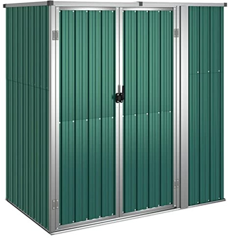 Tidyard Capanno,Casetta,da Giardino,per Esterno con Porta in Acciaio Zintato,Verde,161x89x161 cm,Capanno da Giardino in Acciaio,Capanno Attrezzi Acciaio,Casetta Attrezzi,Casetta Acciaio Lamiera