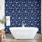 Ambesonne Navy Blue Peel & Stick Wallpaper Home, Sailboat Vertical Stripe Pattern Anchor Fishes Gulls Paint Effect Nautical Theme, Self-Adhesive Living Room Kitchen, 33 cm x 90 cm, Indigo Navy Blue