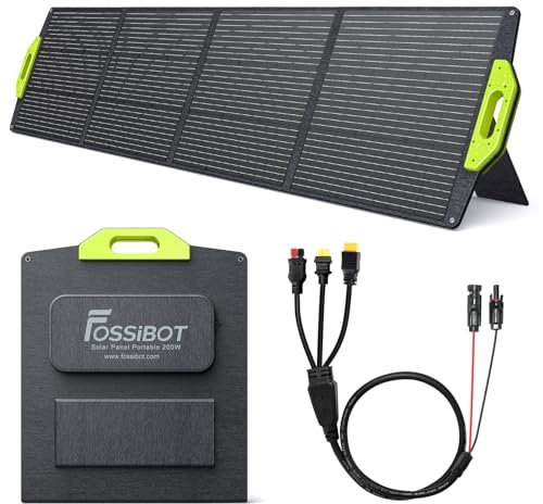 FOSSiBOT panneau solaire 200 W pour F1200 F2400 F3600 Panneau solaire pliable pour générateurs solaires portables - Systèmes solaires pour systèmes hors réseau - Pour jardi