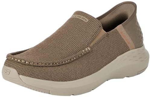 Skechers Parson Ralven, Sin Cordones Hombre, Taupe Mesh, 45 EU