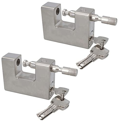 95mm Heavy Duty Padlock Lock for Steel Shutters Warehouse Containers 5 Keys 2pk