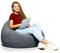 Aiire Relaxo Sitzsack Kinder mit Fullung - Bean Bag Chair für Erwachsene, Jungen und Kinder - Bodenkissen Grob, Chill Sessel für Kuschelecke – Gaming Sitzsäcke Grau