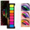 Teekerwang 8 Farben Neon Face Paint Liner Make-up, Water Activated Eyeliner Palette UV Glow Longlasting Fluorescent Gesicht und Körper Farbe mit Pinsel für Halloween Weihnachten