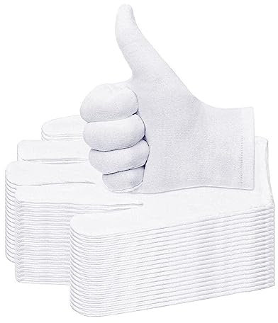 12 Paar weiße Baumwollhandschuhe Allzweckhandschuhe feuchtigkeitsspendend S-XL Futter W7A4 Größe Handschuhe