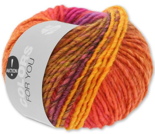 Frida's Wollhaus Lana Grossa 50 g Colors for you Dochtgarn Farbverlauf Wolle Stricken 12 Farben (139)