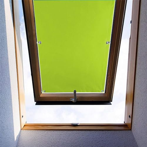 Ygann Dachfenster Rollo Thermo Sonnenschutz Verdunkelungsrollo für Dachfenster UV Schutz mit Saugnäpfe ohne Bohren ohne kleben (Grün,32x56cm)