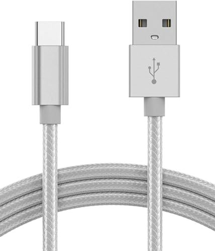 AMAZE!UK Type C Cable For Oppo find X5/X5 Pro/X5 Lite/A53/A54/A74/A72 A78 A17 A16S,USB C Fast Charging Lead, USB-A to USB-C (2m long) (Silver)