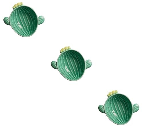 MAGICLULU 3 Stk Salatschüssel Trinket Schüssel Schmuckstück Obstschalen Dessertschale Schmuckschalen-Organizer Reisschüssel Keramikschale Japanischer Stil Geschirr Geformte Scheibe Kaktus