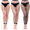 Omlalayi 3 Pièces Collants Résille à Taille Haute avec Strass, Collant sans Pied Femme, Collant Strass Femme, Collant Resille Strass, Collant Paillettes Femme, Collant Strass Mesh, Noir, Taille unique