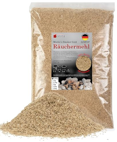 Moritz 0,85kg harina para ahumar Haya Fina 0,5-1 mm ahumar I ahumar en frío Pescado Carne Salchicha Queso Verduras también para Barbacoa I Asar Patatas Fritas
