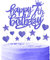 Nachtfall Geburtstag Kuchen Cupcake Toppers, blaue Kuchen Toppers für Kuchen, Royal Blue Happy 7th Geburtstag Kuchen Topper,Kuchen Cupcake Topper für Mädchen Jungen 7th Geburtstag Kuchen Dekorationen