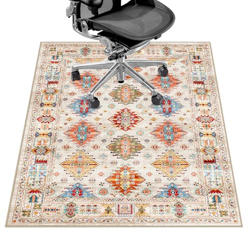 Office Chair Mat for Hardwood Floor&Tile Floor,36X 48 Heavy Duty Desk Chair Mat for Hard Floors,Under Desk Rug for Rolling Computer Chair,Anti Slip,Low Pile Carpet Floor-Pink