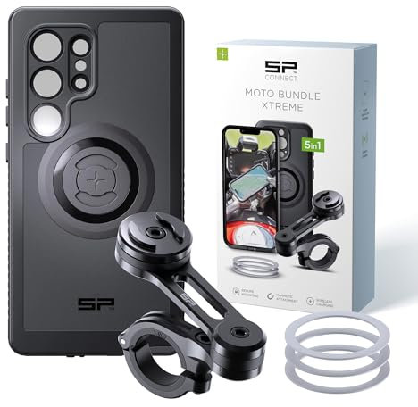 SP CONNECT Moto Bundle Xtreme | SPC+ | Compatible con Samsung S24 Ultra | Soporte de teléfono móvil para moto bicicleta ciclomotor Scooter | Gadget Soporte para GPS