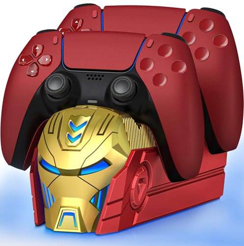 PS5 - driver de carga para PlayStation 5 Controladores Dualsense: Fast PS5 Dual Controller Stand Charger Dock-LED PS5 Controller Estación de carga Accesorios para PlayStation 5 Almacenamiento