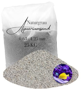 Aquariumsand Aquariumkies 25 kg 0,63-1,25 mm hellgrau gewaschen kantengerundet Quarzsand