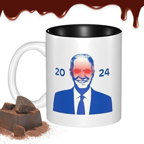 Gvblkq Joe Biden 2024 Tasse à café – 350 ml – Tasse Biden en céramique pour bar à café, eau potable, homme et femme