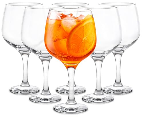 Glasmark KROSNO 1992 Verre à Rouge Blanc 650 ml Transparents Grands Lot de 6 Coupes À Glace Eau Cocktail Lavable Au Lave-Vaisselle
