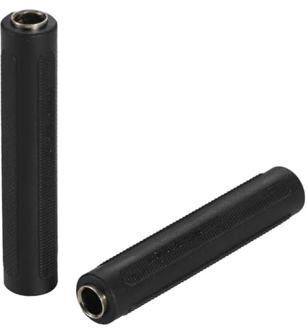 Greluma 2 pièces Coupleur Audio Femelle vers Femelle TS/TRS 6,35 mm, Adaptateur Jack Mono/stéréo 1/4, connecteurs changeurs de Genre pour Haut-Parleur, amplificateur, Son de Guitare