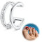 Kakonia Zehenring,925 Sterling Silber Zehenring für Frauen,Einstellbare Zehenring Strand Band Ring Nagelringe,Daisy Blume CZ Kreuz Opal Twist Knoten Zehenringe Manschette,Offene Fuß Schmuck-Zwei Bars