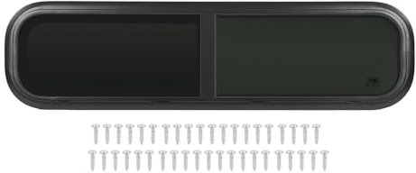 Ayztantine Wohnwagen Fenster 900 * 300mm Horizontale Schiebe RV Fenster 35,4X11,8 in for Caravan Schwarz(Wall Thick 48-53mm)