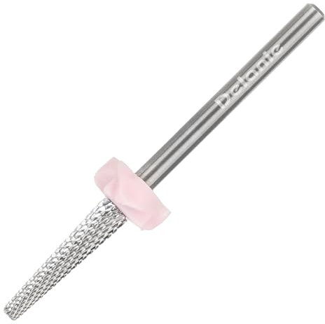 Delanie Embout Ponceuse Ongles, Foret à Ongles Professionnel Éliminer Cuticule Strass, Carbure au Tungstène, Forme de Aiguille, Grain Extra Fin + Fin (XF+F)