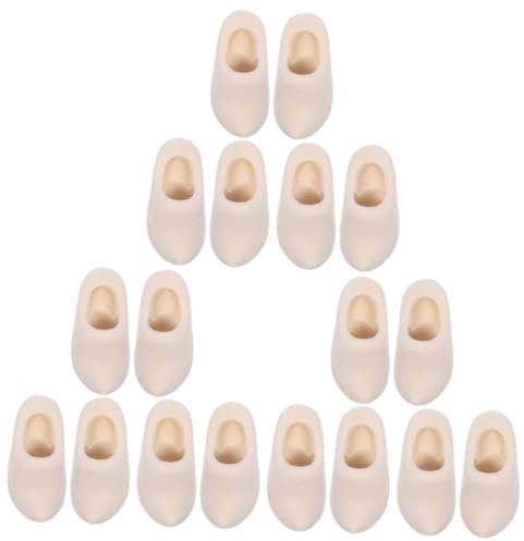 DIYEAH De Mini Sabots En Bois Pour Maison De PoupéE 9 Paires Chaussures en bois pour maison de poupée Décoration bricolage petits sabots en bois
