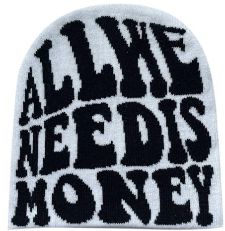 Y2k Beanie, Beanies mit Buchstabendruck Mütze Herren Damen Teenager Y2k Cap Mütze Hip Hop Strickmützen Winter Knit Skater Beanie Spider Printed Y2k Beanie Cap Hat Harajuku Fashion Mütze
