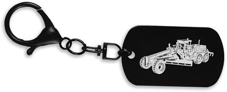 Porte-clés en acier inoxydable gravé - Fermoirs - Clip - Tracteur agricole, Noir , taille unique
