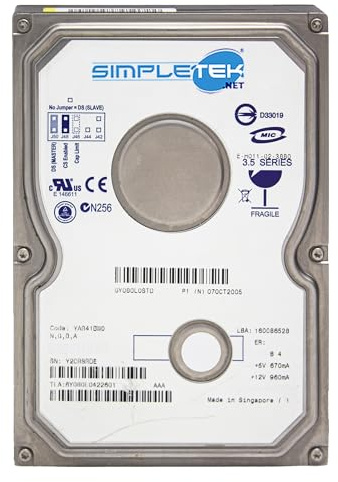 SIMPLETEK - Hard Disk HDD 80GB IDE PATA EIDE 3,5 compatibile con Windows 2000 XP (Ricondizionato)