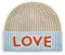 CODELLO Mütze Strickmütze mit Love-Stickerei (DE/NL/SE/PL, Alphanumerisch, Einheitsgröße, blau)