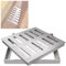 Paquete de 4 rejillas de drenaje cuadradas de acero inoxidable 304 de alta calidad, rejilla extraíble para canalones de lluvia para exteriores, coladores de drenaje para piscina, terraza, patio, 2