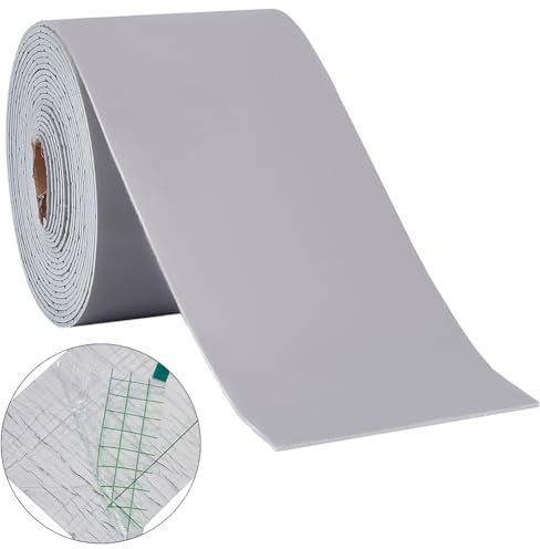 CRASPIRE Dark Grey Color Self Adhesive Wallpaper Border Mirror Edge Peel and Stick Removable PVC Waterproof Wallpapers for Mirrors Frame Kitchen Tiles Cabinet Home Decor Corner Stickers 4In Width