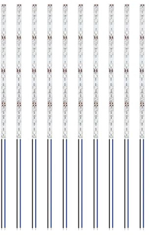 HUAZIZ 10 Stücke VorDrahtete Streifen, 2835 SMD LED, Blau, 12-18V Streifen for Modellbau Led Beleuchtung, 200 mm LED
