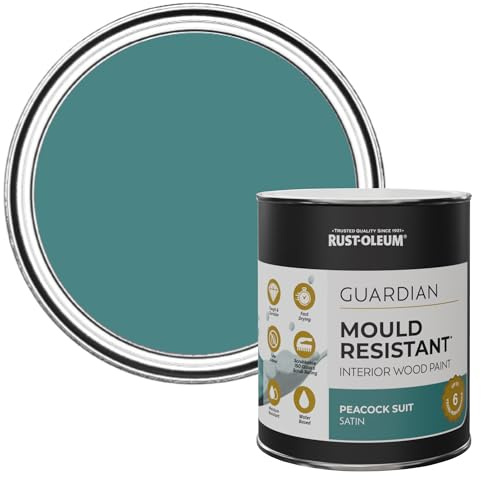Rust-Oleum Green Guardian Mould Resistant Interior Wood Paint in Satin Finish - Peacock Suit 750ml